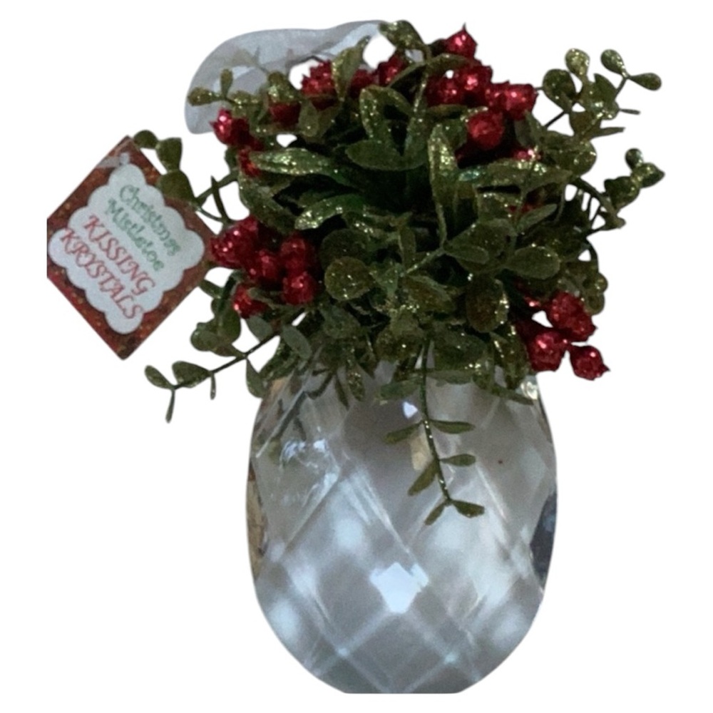 Christmas Mistletoe Kissing Krystals‎ Holiday Hanging Ornament NWT